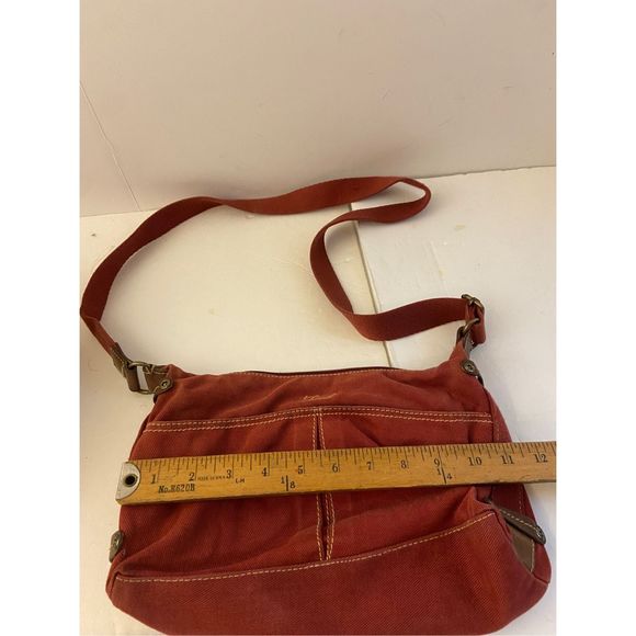 Fossil Burgundy cotton 11x7” zipper snap - Picture 6 of 8